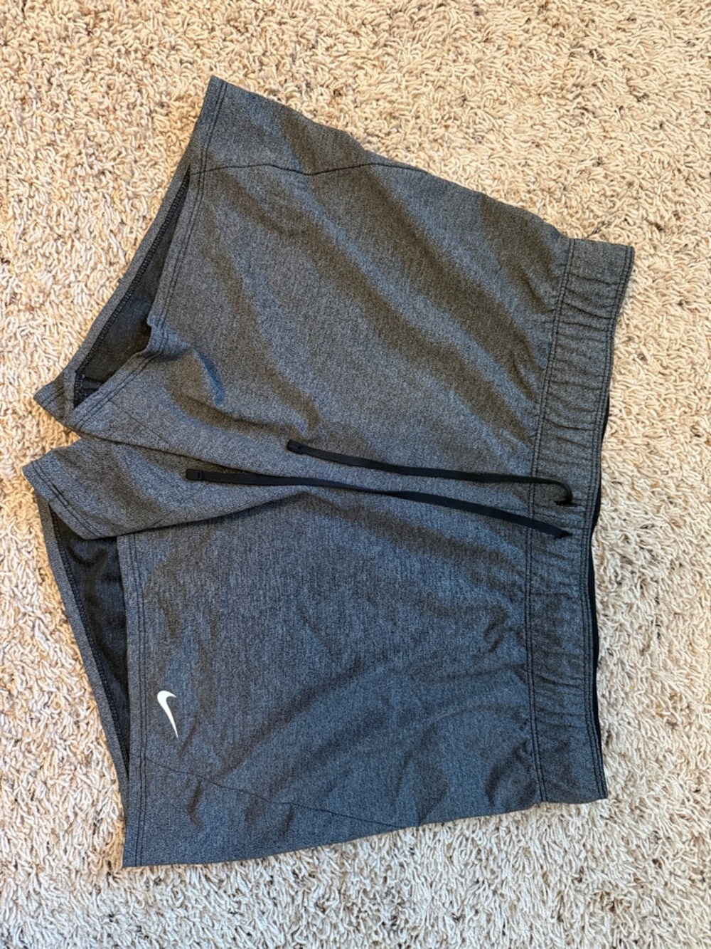 Nike Women’s Dark Gray Athletic Shorts with Black Drawstring
